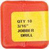 Jobber Drill,  3/16in., Normal Helix, High Speed Steel, Black Oxide thumbnail-2