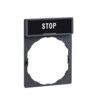 Legend Plate, Marked "STOP" White on Black, 8x27mm thumbnail-0