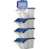 Storage Bins with Lids, Grey/Blue, 400x635x345mm, 4 Pack thumbnail-0