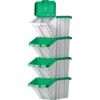 Storage Bins with Lids, Grey/Green, 400x635x345mm, 4 Pack thumbnail-0