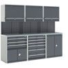 CUBIO WORKSHOP STORAGE KIT LINO TOP 2400mm LONG GREY/DARK GREY thumbnail-0