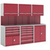 CUBIO WORKSHOP STORAGE KIT LINO TOP 2400mm LONG GREY/RED thumbnail-0