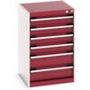 CUBIO CABINET WITH 6 DRAWERS 525X525X800H RAL7035/3004 thumbnail-0