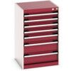 CUBIO CABINET WITH 7 DRAWERS 525X525X800H RAL7035/3004 thumbnail-0