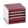 CUBIO DRAWER CABINET WITH 3 DRAWERS 525X650X400H RAL7035/3004 thumbnail-0