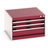 CUBIO DRAWER CABINET WITH 3 DRAWERS 650X650X400H RAL7035/3004 thumbnail-0