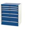 CUBIO CABINET WITH 6 DRAWERS 800X525X900H RAL7035/5010 thumbnail-0