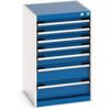 CUBIO CABINET WITH 7 DRAWERS 525X525X800H RAL7035 thumbnail-0