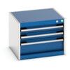 CUBIO CABINET WITH 3 DRAWERS 525X525X400H RAL7035/5010 thumbnail-0