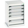 CUBIO CABINET WITH 5 DRAWERS 525X525X700H RAL7035 thumbnail-0