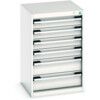 CUBIO CABINET WITH 6 DRAWERS 525X525X800H RAL7035 thumbnail-0