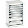 CUBIO CABINET WITH 7 DRAWERS 525X525X800H RAL7035/7016 thumbnail-0