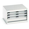 CUBIO DRAWER CABINET WITH 3 DRAWERS 650X650X400H RAL7035 thumbnail-0