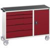 MAINTENANCE TROLLEY 5 DRAWER TOP TRAY GREY/RED thumbnail-0