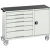 MAINTENANCE TROLLEY 6 DRAWER TOP TRAY LIGHT GREY thumbnail-0