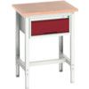 Verso Height Adjustable Bench 700x600x780 MPX Worktop - Light Grey/Red thumbnail-0