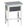 Verso Height Adjustable Bench 700x600x780 Lino Worktop - Light/Anthracite Grey thumbnail-0