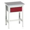 Verso Height Adjustable Bench 700x600x780 Lino Worktop - Light Grey/Red thumbnail-0