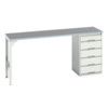 Verso Pedestal Bench 2000 x 600 x 930mm 5 Drawers - Light Grey thumbnail-0