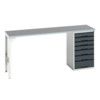 Verso Pedestal Bench 2000 x 600 x 930mm 7 Drawers - Light/Anthracite Grey thumbnail-0