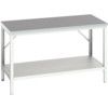 Verso Height Adjustable Bench 1500x800x780mm Lino Worktop - Light Grey thumbnail-0