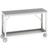 Verso Mobile Bench 1500x600x930mm Lino Worktop - Light Grey thumbnail-0