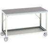 Verso Mobile Bench 1500x800x930mm Lino Worktop - Light Grey thumbnail-0