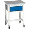 Verso 700 x 600 x 930mm Mobile Workstation and Drawer - Light Grey/Blue thumbnail-0