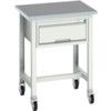 Verso 700 x 600 x 930mm Mobile Workstation and Drawer - Light Grey thumbnail-0