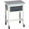 Verso 700 x 600 x 930mm Mobile Workstation and Drawer - Light/Anthracite Grey thumbnail-0