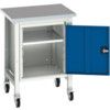 Verso 700 x 600 x 930mm Mobile Workstation and Cupboard - Light Grey/Blue thumbnail-0