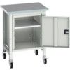 Verso 700 x 600 x 930mm Mobile Workstation and Cupboard - Light Grey thumbnail-0