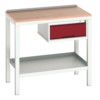 Verso Welded Bench 1000x600x930mm MPX Worktop - Light Grey/Red thumbnail-0