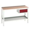 Verso Welded Bench 1500x600x930mm MPX Worktop - Light Grey/Red thumbnail-0