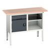 Verso Height Adjustable Storage Bench 1250x600x830-930mm - Light/Anthracite Grey thumbnail-0