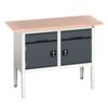 Verso Height Adjustable Storage Bench 1250x600x830-930mm - Light/Anthracite Grey thumbnail-0