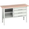 Verso Height Adjustable Storage Bench 1500x600x830-930mm - Light Grey/Red thumbnail-0