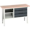 Verso Height Adjustable Storage Bench 1500x600x830-930mm - Light/Anthracite Grey thumbnail-0