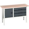 Verso Height Adjustable Storage Bench 1500x600x830-930mm - Light/Anthracite Grey thumbnail-0