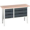 Verso Height Adjustable Storage Bench 1500x600x830-930mm - Light/Anthracite Grey thumbnail-0