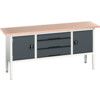 Verso Height Adjustable Storage Bench 2000x600x830-930mm - Light/Anthracite Grey thumbnail-0