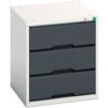 Verso Drawer Cabinet, 3 Drawers, Anthracite Grey/Light Grey, 600 x 525 x 550mm thumbnail-0