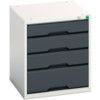 Verso Drawer Cabinet, 4 Drawers, Anthracite Grey/Light Grey, 600 x 525 x 550mm thumbnail-0