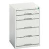 Verso Drawer Cabinet, 5 Drawers, Light Grey, 800 x 525 x 550mm thumbnail-0