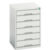 Verso Drawer Cabinet, 6 Drawers, Light Grey, 800 x 525 x 550mm thumbnail-0