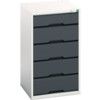 Verso Drawer Cabinet, 5 Drawers, Anthracite Grey/Light Grey, 900 x 525 x 550mm thumbnail-0