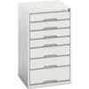 Verso Drawer Cabinet, 7 Drawers, Light Grey, 900 x 525 x 550mm thumbnail-0