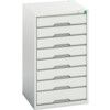 Verso Drawer Cabinet, 8 Drawers, Light Grey, 900 x 525 x 550mm thumbnail-0