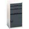 Verso Combination Cupboard 525x550x1000mm 3x Drawers - Light/Anthracite Grey thumbnail-0