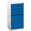 Verso Combination Cupboard 525x550x1000mm 4x Drawers - Light Grey/Blue thumbnail-0